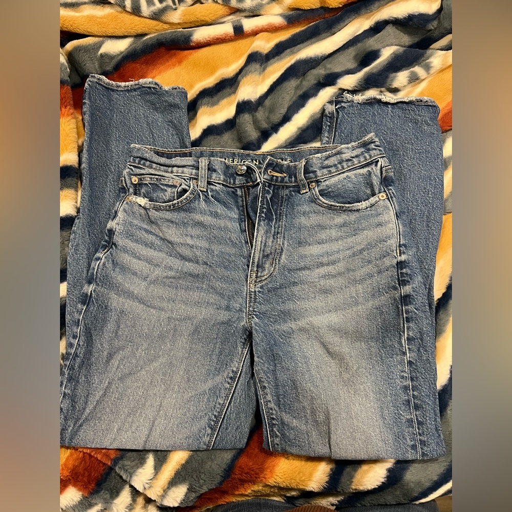 American Eagle Outfitters Blue Straight Leg Jeans - Picture 3 of 7